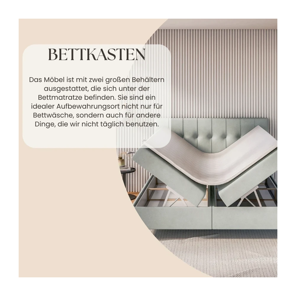 Boxspringbett MISTY 200x200 cm