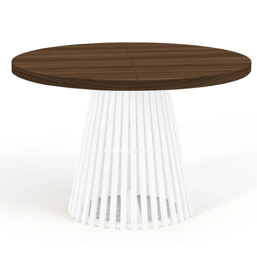 Runder Ausziehbarer Esstisch DOVER mit LAMELLEN