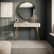 Schminktisch LATE mit geriffelten Fronten