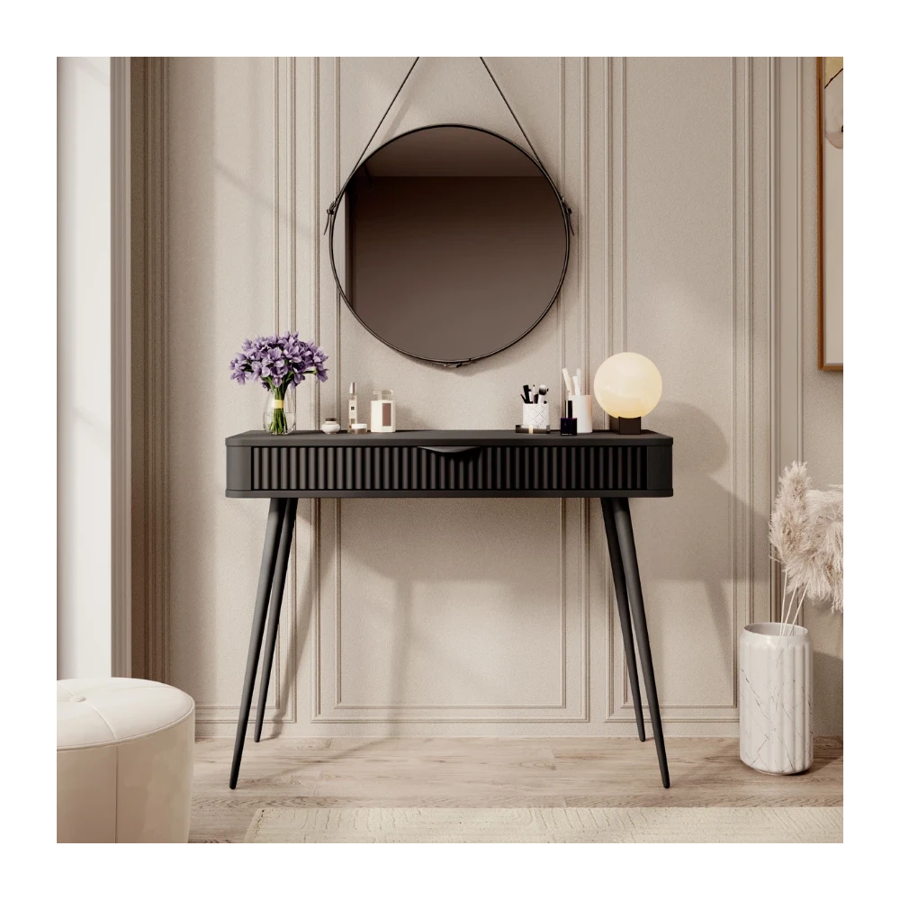 Schminktisch LATE mit geriffelten Fronten Schminktisch LATE mit geriffelten Fronten