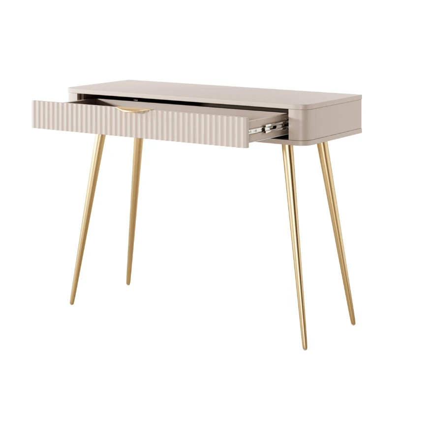 Schminktisch LATE mit geriffelten Fronten Schminktisch LATE mit geriffelten Fronten