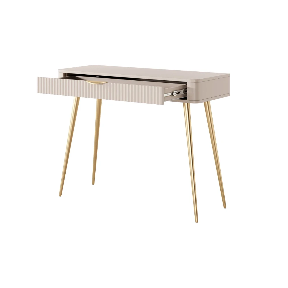 Schminktisch LATE mit geriffelten Fronten Schminktisch LATE mit geriffelten Fronten