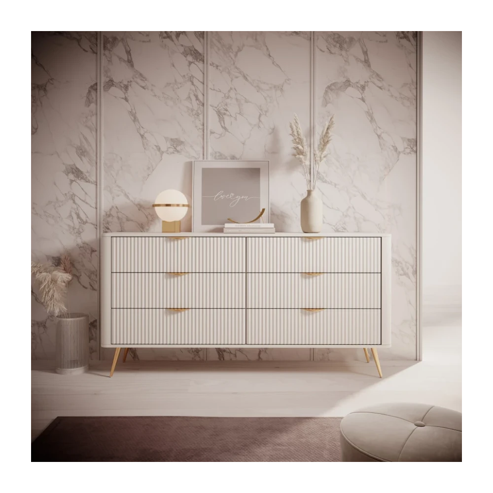 Kommode LATE 6S mit geriffelten Fronten Kommode LATE 6S mit geriffelten Fronten