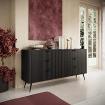 Kommode LATE 6S mit geriffelten Fronten