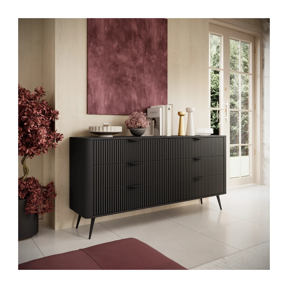 Kommode LATE 6S mit geriffelten Fronten Kommode LATE 6S mit geriffelten Fronten