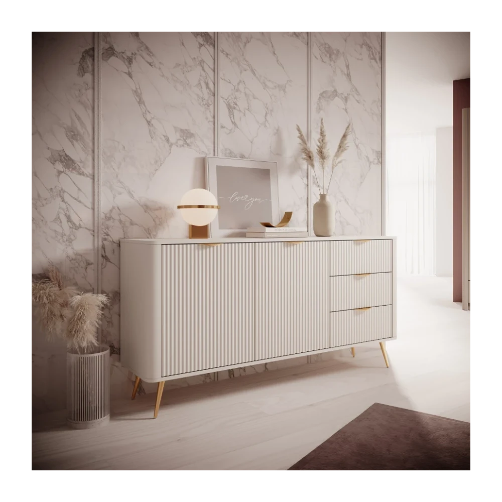 Kommode LATE 2D3S mit geriffelten Fronten Kommode LATE 2D3S mit geriffelten Fronten