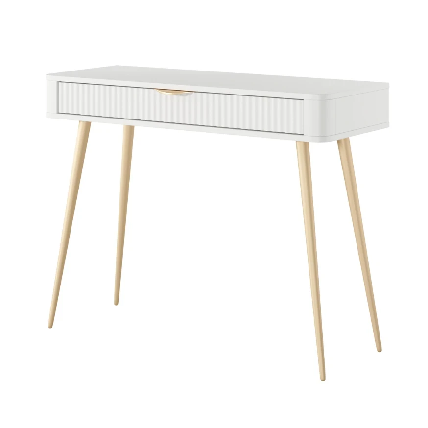 Schminktisch LATE mit geriffelten Fronten Schminktisch LATE mit geriffelten Fronten