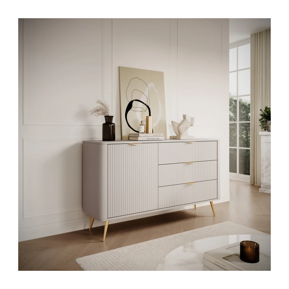 Kommode LATE D3S mit geriffelten Fronten Kommode LATE D3S mit geriffelten Fronten