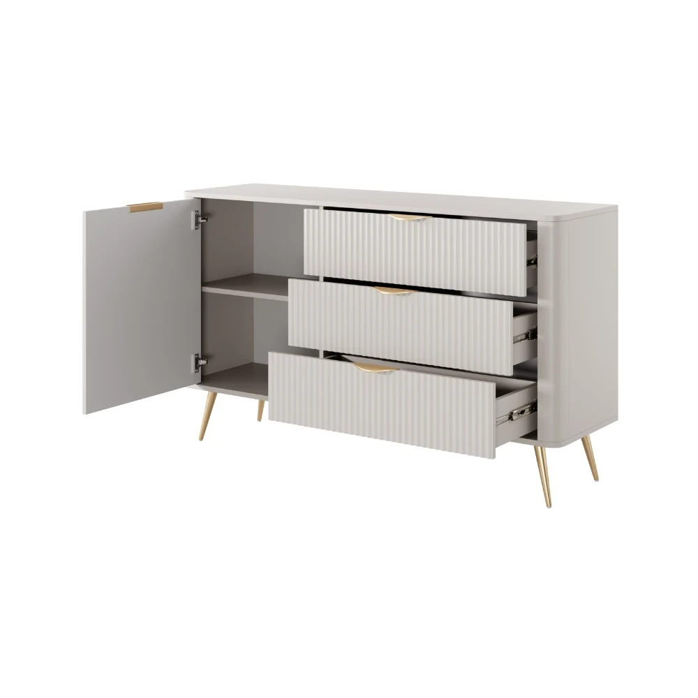 Kommode LATE D3S mit geriffelten Fronten Kommode LATE D3S mit geriffelten Fronten