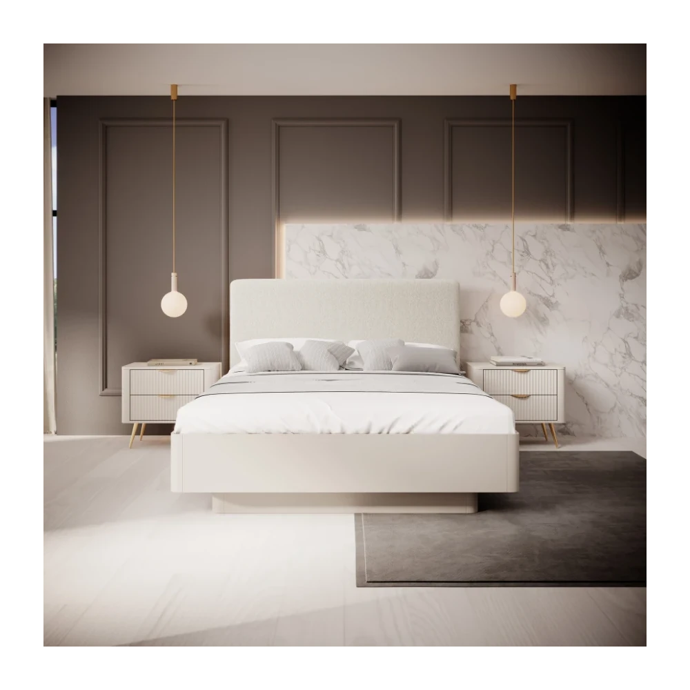Bett LATE 160x200 cm mit gepolstertem Kopfteil
