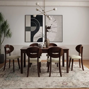 LAVEN rechteckiger ausziehbarer Holztisch, sicher, abgerundete Beine, Tischplatte