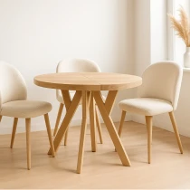 Gepolsterter M101-Stuhl mit Loft-Holzbeinen