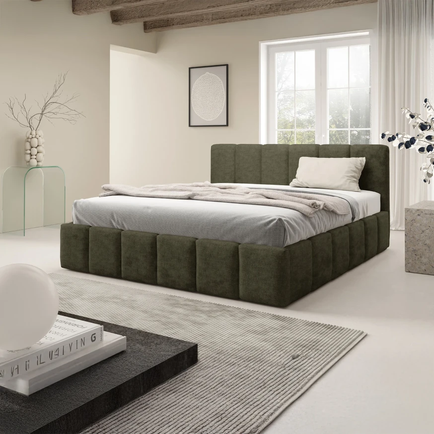 Polsterbett KALLA Slim 140x200 cm mit bettkasten