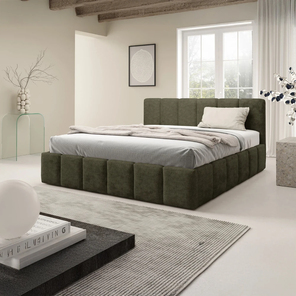 Polsterbett KALLA Slim 140x200 cm mit bettkasten