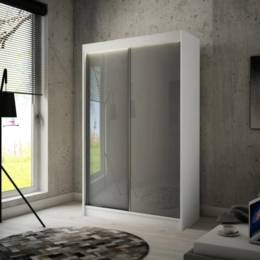 Schwebetürenschrank PIK 120 cm lacobel