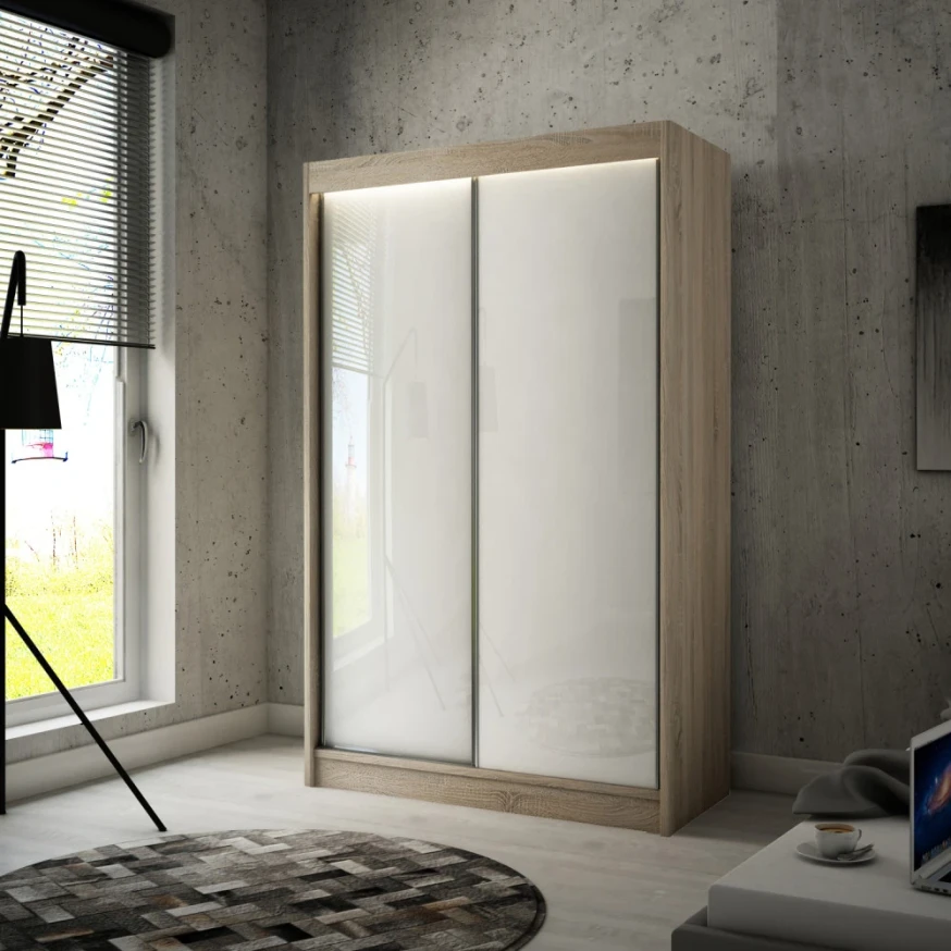 Schwebetürenschrank PIK 120 cm lacobel