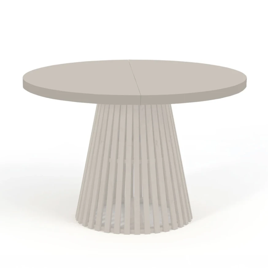 Esstisch rund ausziehbar Lamellen Kaschmir