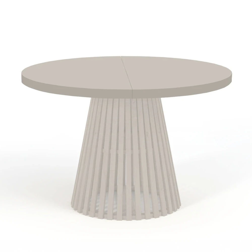 Esstisch rund ausziehbar Lamellen Kaschmir