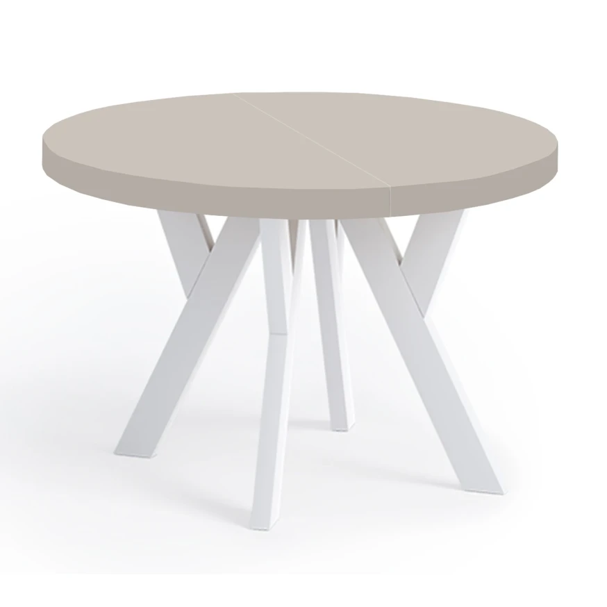 OUTLET PERO 90/140 Tisch, Kaschmirplatte, weiße Beine