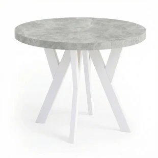 OUTLET Tisch PERO 90/140 – Tischplatte Atelier Hell, weiße Beine - Dekori Möbel