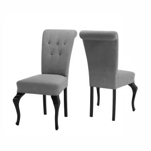 Polsterstuhl GS61 Glamour Knöpfe gesteppt modern weiß glänzend