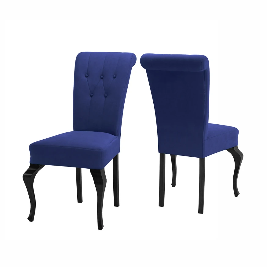 Polsterstuhl GS61 Glamour Knöpfe gesteppt modern weiß glänzend