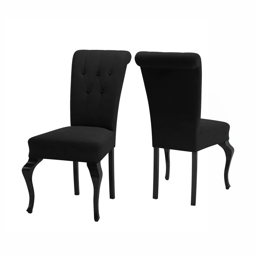 Polsterstuhl GS61 Glamour Knöpfe gesteppt modern weiß glänzend