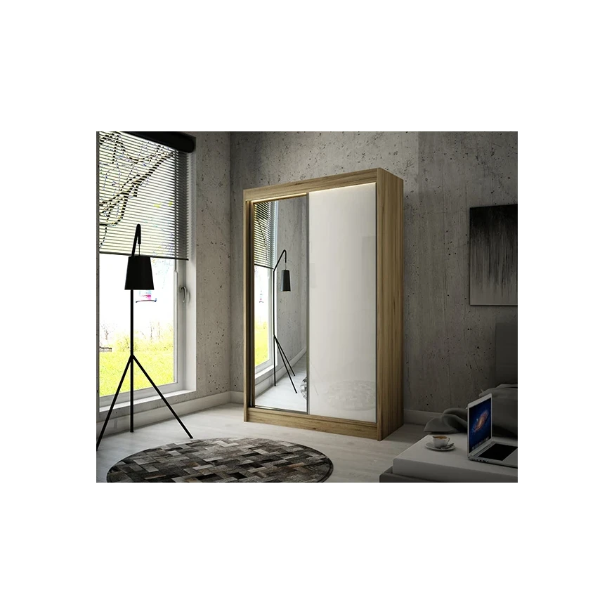 Schwebetürenschrank VELA 120 Spiegel + Lacobel