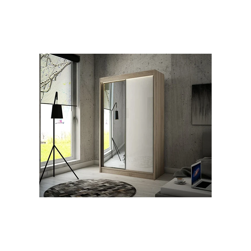 Schwebetürenschrank VELA 120 Spiegel + Lacobel