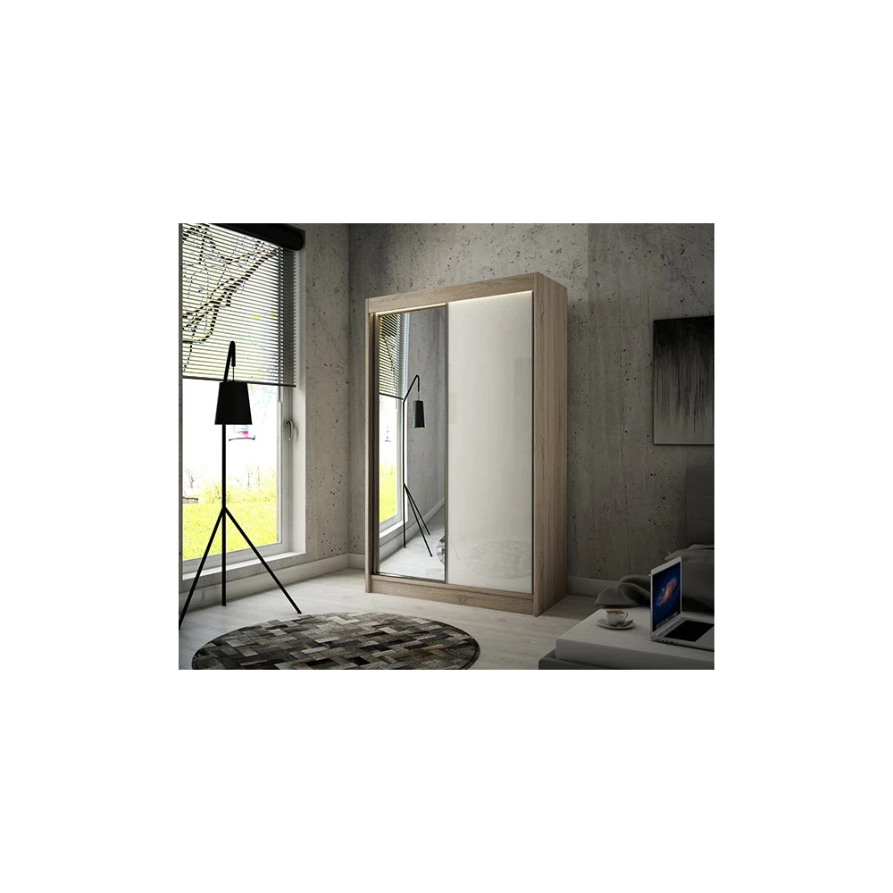 Schwebetürenschrank VELA 120 Spiegel + Lacobel