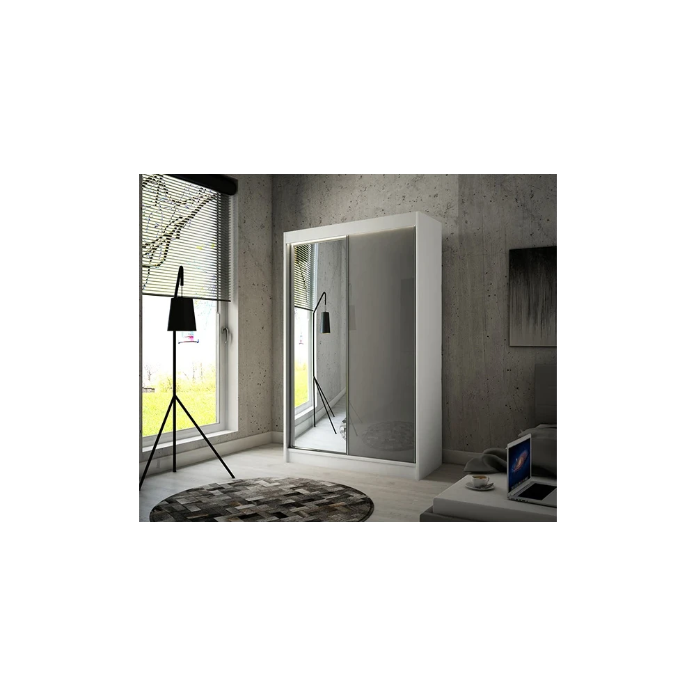 Schwebetürenschrank VELA 120 Spiegel + Lacobel