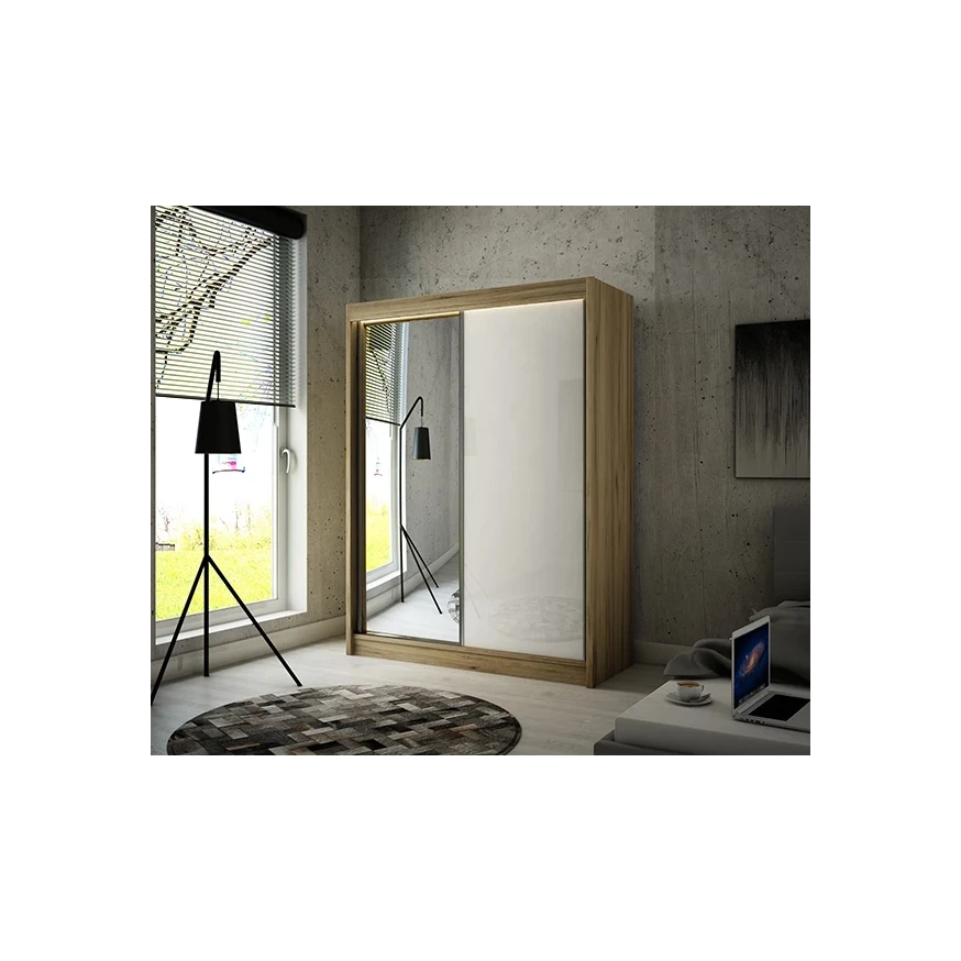 Schwebetürenschrank VELA 150 Spiegel + Lacobel