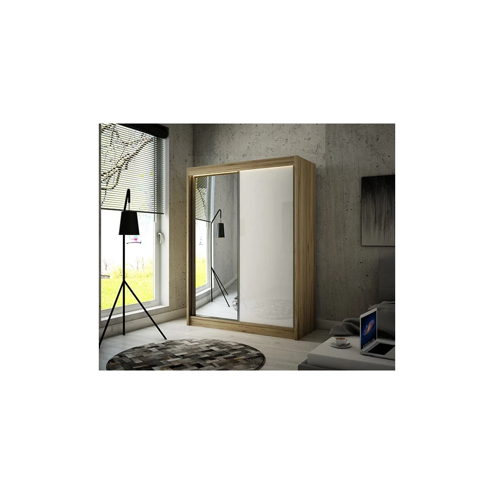 Schwebetürenschrank VELA 150 Spiegel + Lacobel