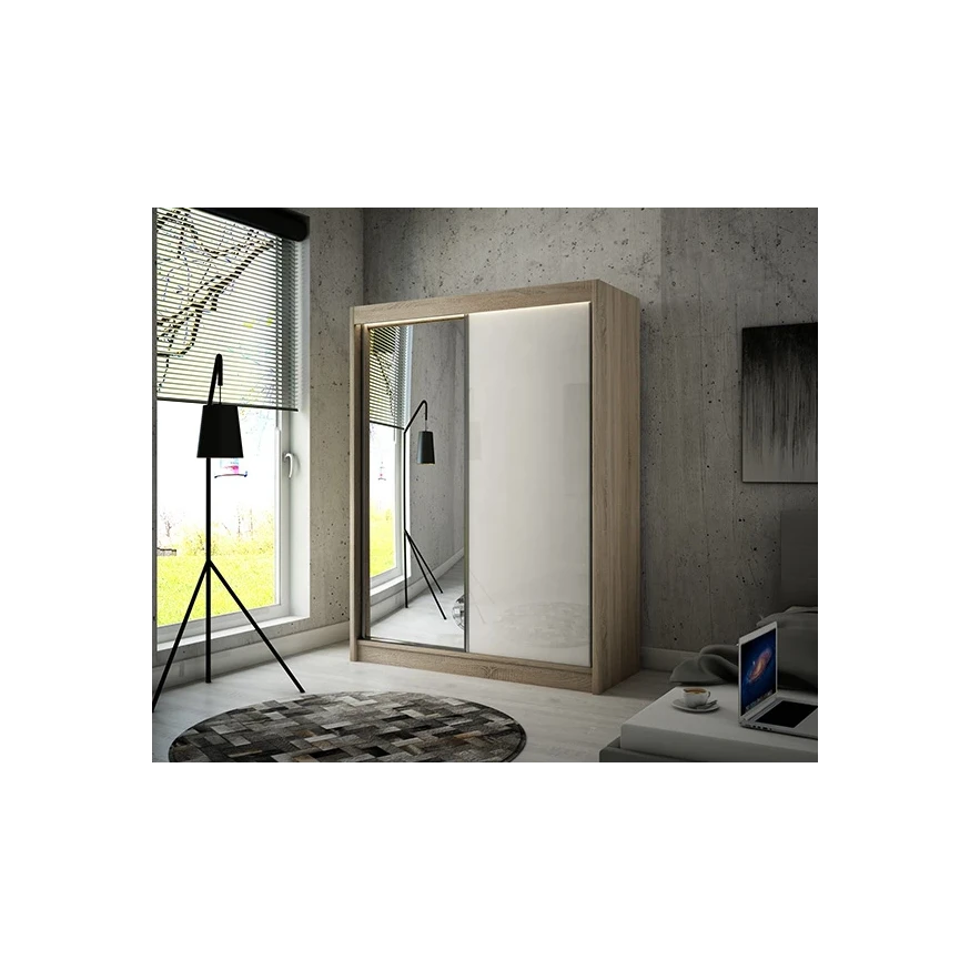 Schwebetürenschrank VELA 150 Spiegel + Lacobel