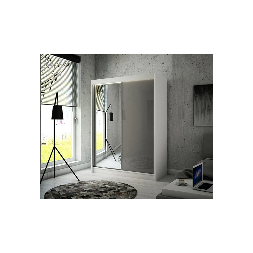 Schwebetürenschrank VELA 150 Spiegel + Lacobel