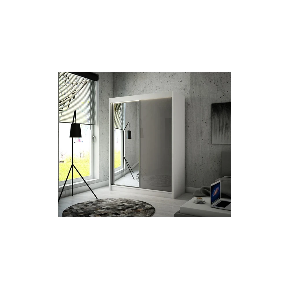 Schwebetürenschrank VELA 150 Spiegel + Lacobel