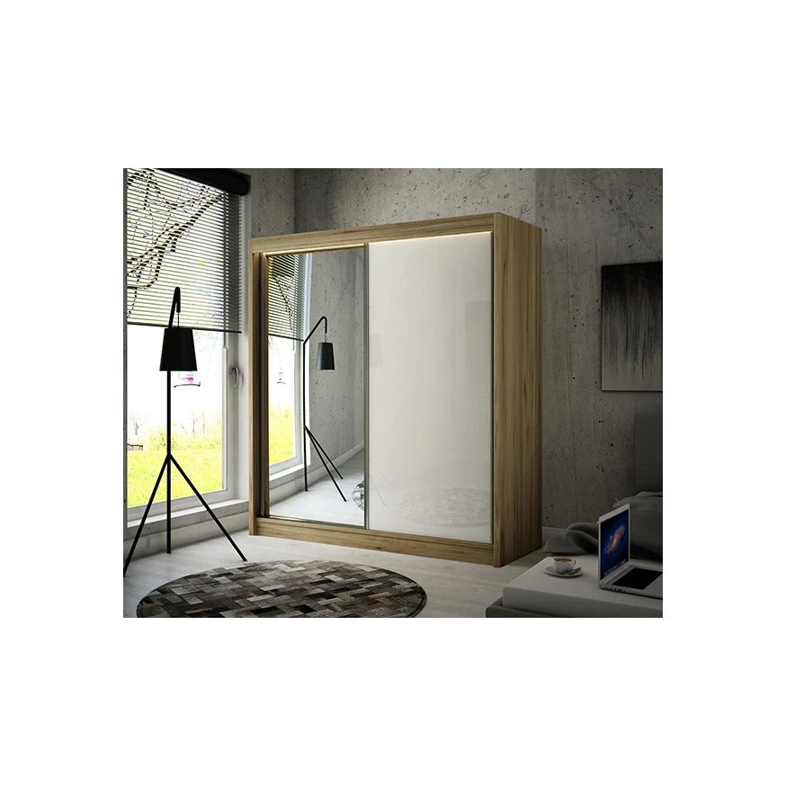 Schwebetürenschrank VELA 200 Spiegel + Lacobel