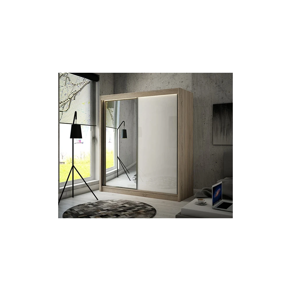 Schwebetürenschrank VELA 200 Spiegel + Lacobel