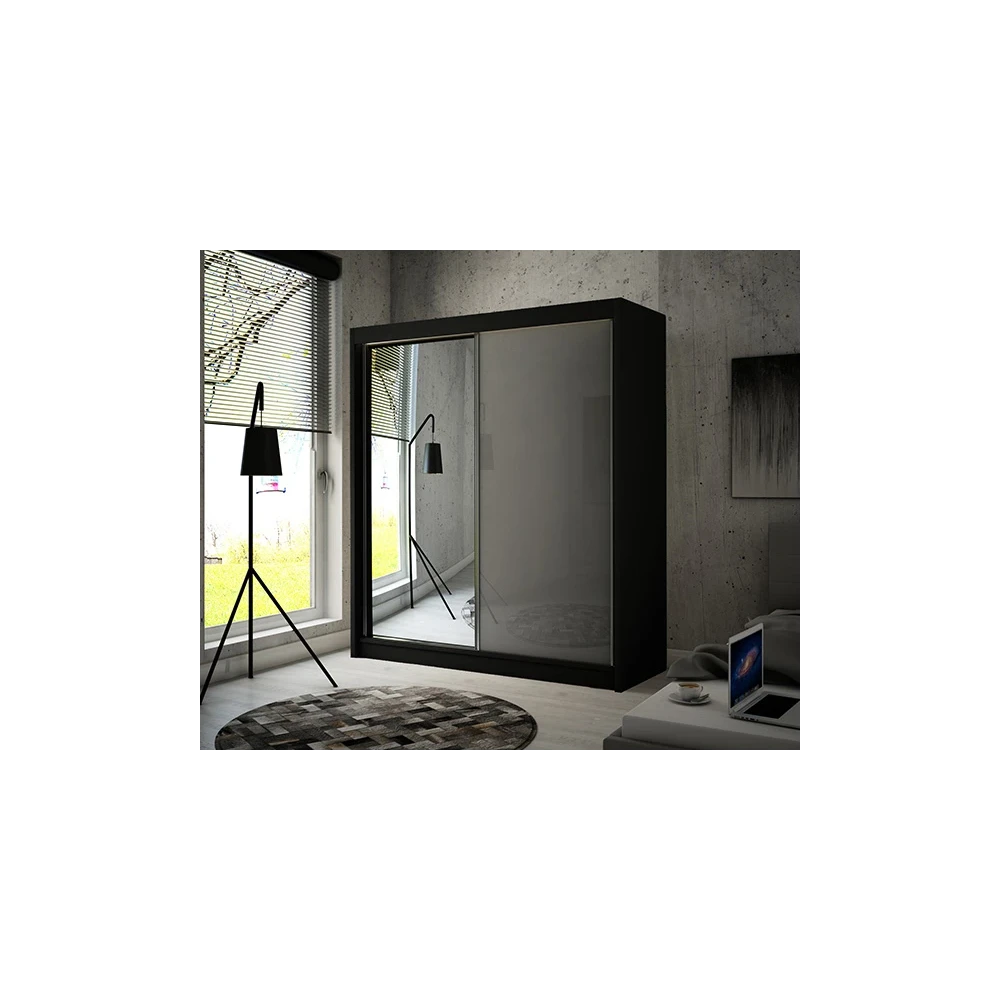 Schwebetürenschrank VELA 200 Spiegel + Lacobel