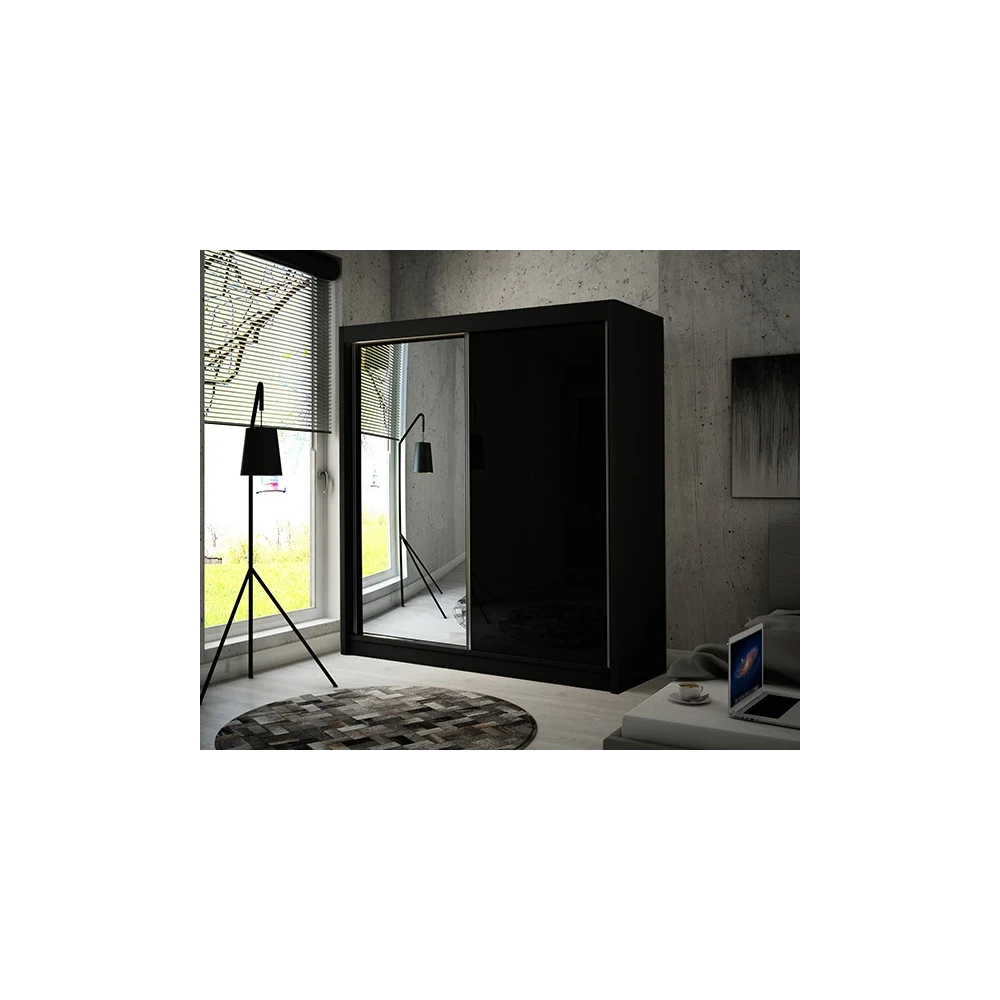 Schwebetürenschrank VELA 200 Spiegel + Lacobel