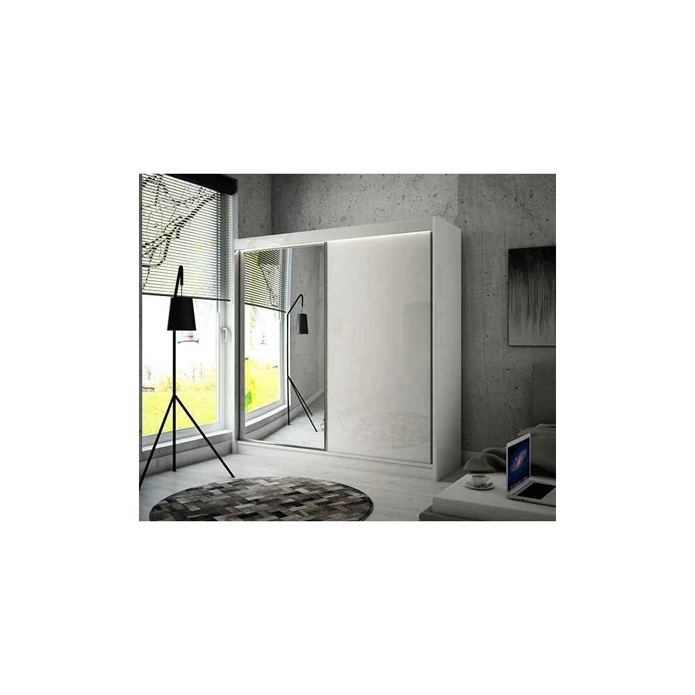 Schwebetürenschrank VELA 200 Spiegel + Lacobel