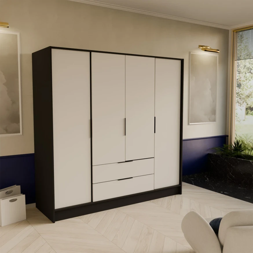 Kleiderschrank mit Türen und Schubladen NEVO 200