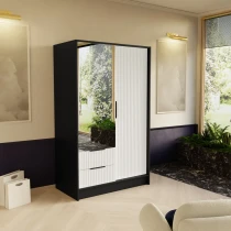 Schrank mit Spiegel und geriffelter Front – NELI 102