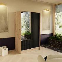 Schrank mit Spiegel und geriffelter Front – NELI 102