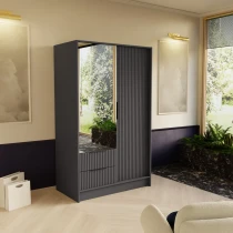 Schrank mit Spiegel und geriffelter Front – NELI 102