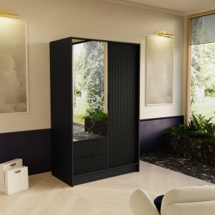 Schrank mit Spiegel und geriffelter Front – NELI 102