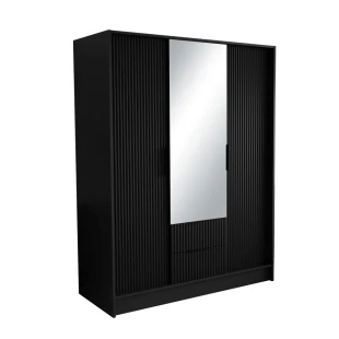 Schrank mit Spiegel und geriffelter Front – NELI 150