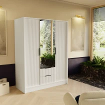 Schrank mit Spiegel und geriffelter Front – NELI 150