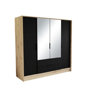 Schrank mit Spiegel und geriffelter Front – NELI 200