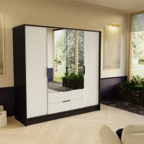 Schrank mit Spiegel und geriffelter Front – NELI 200